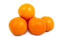 Pile of ripe oranges isolated on white background Royalty Free Stock Photo