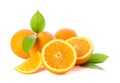 Pile of ripe oranges isolated on white background Royalty Free Stock Photo