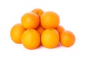 Pile of ripe oranges isolated on white background Royalty Free Stock Photo