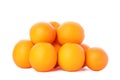 Pile of ripe oranges isolated on white background Royalty Free Stock Photo