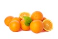 Pile of ripe oranges isolated on white background Royalty Free Stock Photo