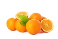 Pile of ripe oranges isolated on white background Royalty Free Stock Photo