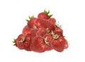 A pile of ripe strawberries. Drawing with red berries on a white background. Royalty Free Stock Photo