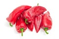 Pile of sweet red Kapia peppers on a white background Royalty Free Stock Photo