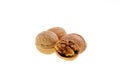 Pile of ripe walnuts on white background Royalty Free Stock Photo