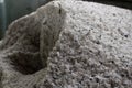 Pile of road salt to deice the roads in winter