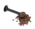Pile of roasted coffee beans isolated Royalty Free Stock Photo