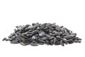 Pile of roasted sunflower seeds isolated white background Royalty Free Stock Photo