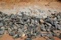 Pile Of Rocks I.E. Lithium Mining And Natural Resources Like Limestone Mining In Quarry. Natural Zeolite Rocks Are Excavated With Royalty Free Stock Photo