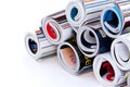 Pile of rolled magazines Royalty Free Stock Photo