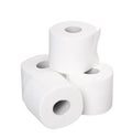 Pile rolls of toilet paper isolated on white Royalty Free Stock Photo