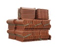 Pile of roofing tiles packaged.