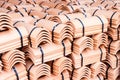 Pile of roofing tiles packaged