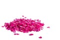 Pile of rose petals color pink isolated on white Royalty Free Stock Photo