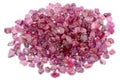 A pile of rough uncut pink red ruby