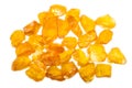 A pile of rough uncut yellow sapphires Royalty Free Stock Photo