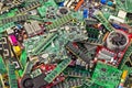 Pile of rubbish from computer boards