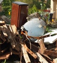 Pile of rust scrap metal.