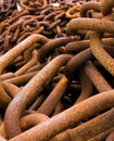 Pile of rusty chains Royalty Free Stock Photo