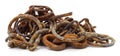 Pile of rusty chains Royalty Free Stock Photo