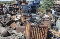 Pile of rusty metal garbage on junkyard Royalty Free Stock Photo