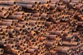 Pile of rusty metal pipes as industrial background Royalty Free Stock Photo
