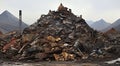 pile of rusty metalls, metall factory Royalty Free Stock Photo