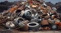 pile of rusty metalls, metall factory Royalty Free Stock Photo