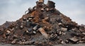 pile of rusty metalls, metall factory Royalty Free Stock Photo