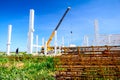 Pile of rusty reinforcing mesh, armature stacked temporarily Royalty Free Stock Photo