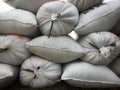 pile of sacks filled with rice Royalty Free Stock Photo