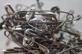 Pile of safety pins Royalty Free Stock Photo