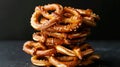 A pile of salted pretzels Royalty Free Stock Photo