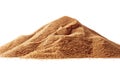 A pile of sand sitting on a white surface, perfect for background or decoration use Royalty Free Stock Photo