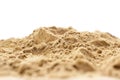 A pile of sand on a white surface. Perfect for backgrounds Royalty Free Stock Photo