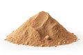 A pile of sand on a white surface, perfect for backgrounds Royalty Free Stock Photo