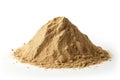 A pile of sand on a white surface, suitable for various backgrounds Royalty Free Stock Photo