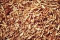 Pile of sawdust macro. Closeup image of wooden filings.