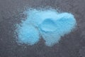 Pile of scattered blue salt - Bright blue copper sulfate Royalty Free Stock Photo
