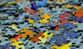 Pile of scattered puzzle pieces