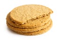 Pile of Scottish oatcakes isolated on white.