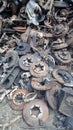 Pile of Scrap iron from automotive parts