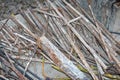 Pile of Scrap Iron Bars in a Construction Site Royalty Free Stock Photo