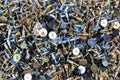 Pile of screws, abstract industrial background Royalty Free Stock Photo