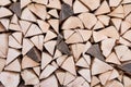 Pile of seasoned logs for woodburner