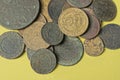 a pile of a set of old coins Royalty Free Stock Photo