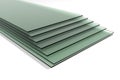 Sheets of green tempered clear float glass