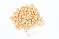 Pile Of Shelled Pine Nuts On A White Background Royalty Free Stock Photo