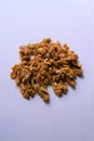 Shelled walnut halves on white background Royalty Free Stock Photo