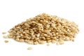 Pile of short grain brown rice. Royalty Free Stock Photo